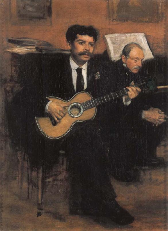 Edgar Degas Lorenzo Pagans Spanish Tenor,and Auguste ge gas,Father of the artist oil painting image